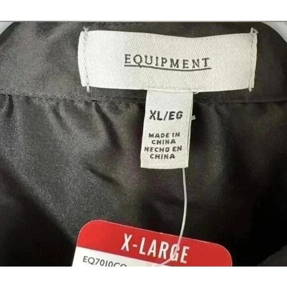 Equipment Black Button-Down Long Sleeve Blouse – Size XL – MSRP $230 - Picture 5 of 5